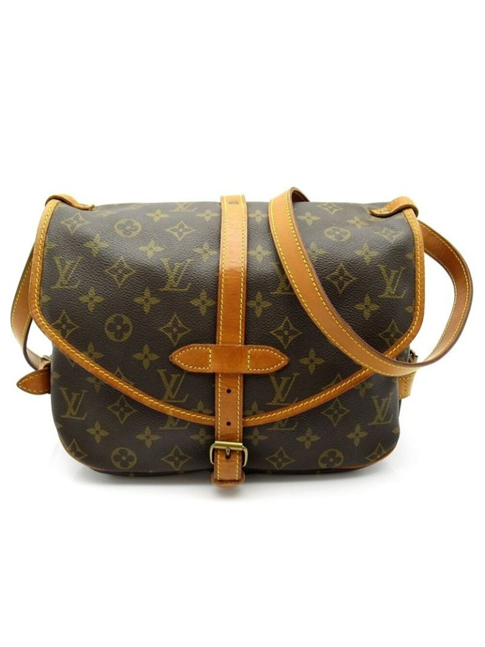 Louis Vuitton Saumur 30 Monogram Shoulder Bag Brown